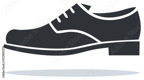 Vector icon illustration of a classic men's formal dress shoe silhouette