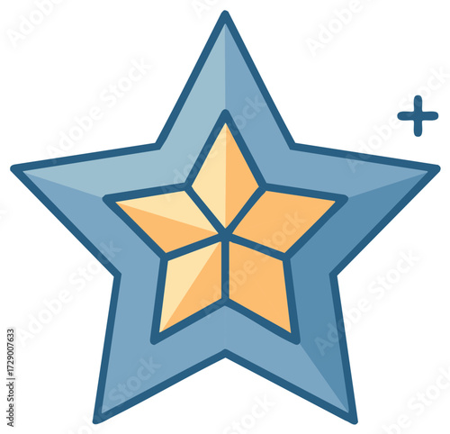 Favorite Star Icon with Plus Symbol for Adding or Positive Rating