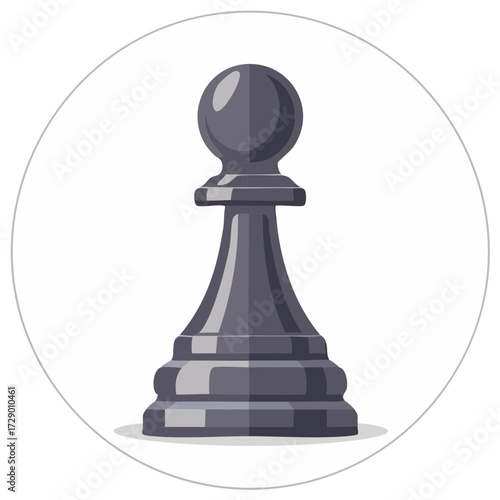 Stylized black chess pawn illustration representing strategy and competition