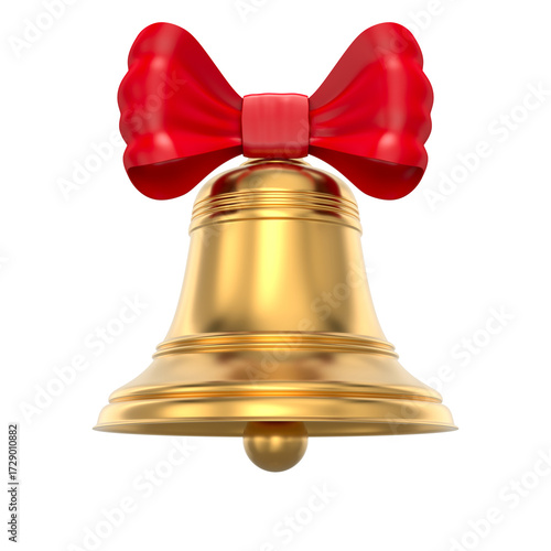 Golden bell with bow tie on...
