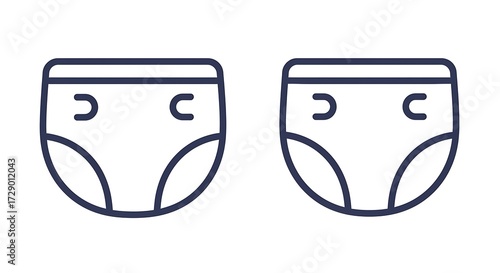 Illustration of two stylized adult diapers with a dark blue outline