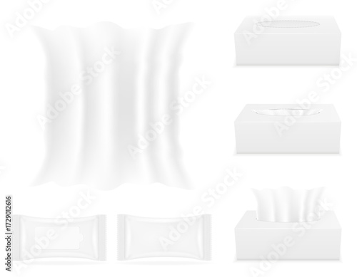 tissue box and package vector illustration isolated on white background