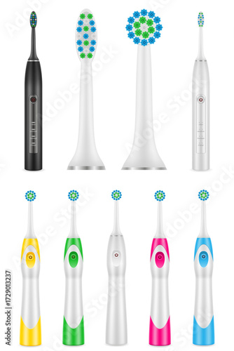 toothbrush  electric for cleaning teeth and hygiene dental dentist cartoon stock vector illustration isolated on white background