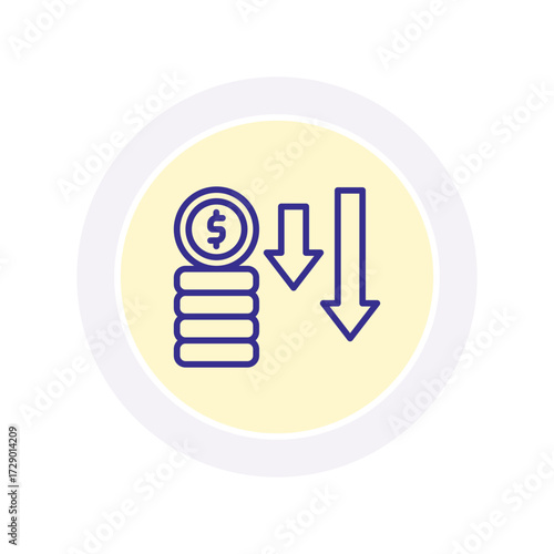 Loss color circle icon , vector, pixel perfect, illustrator file 
