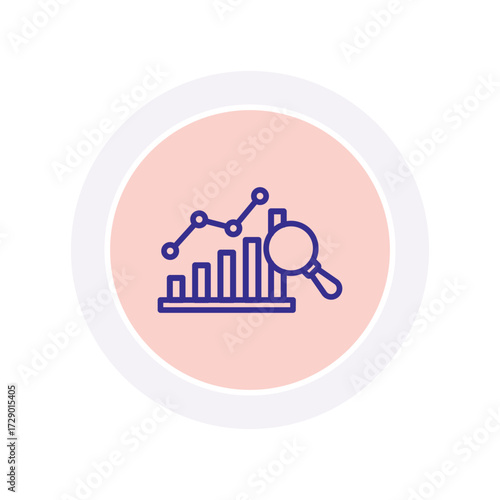 Trend Analysis color circle icon , vector, pixel perfect, illustrator file 
