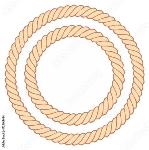 Two circular ropes in a spiral shape, beige color.