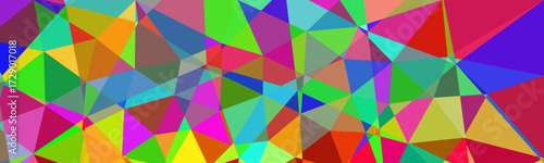 Colorful abstract background with bright polygon shapes forming a dynamic and playful geometric pattern.