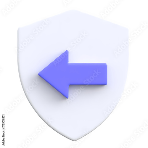 Free Download Left Arrow Navigation Shield 3D Icon - GFXLoad