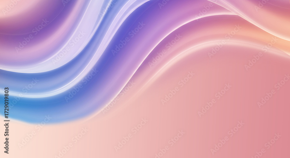 Fototapeta premium Abstract flowing waves of pastel pink and blue background