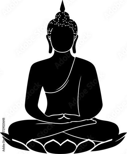 Buddha  silhouette vector illustration