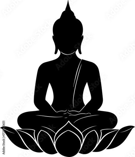 Buddha  silhouette vector illustration