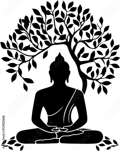 Buddha  silhouette vector illustration