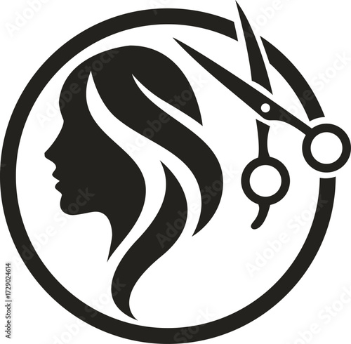 Logo, illustration, icon or tattoo for a hair salon.
