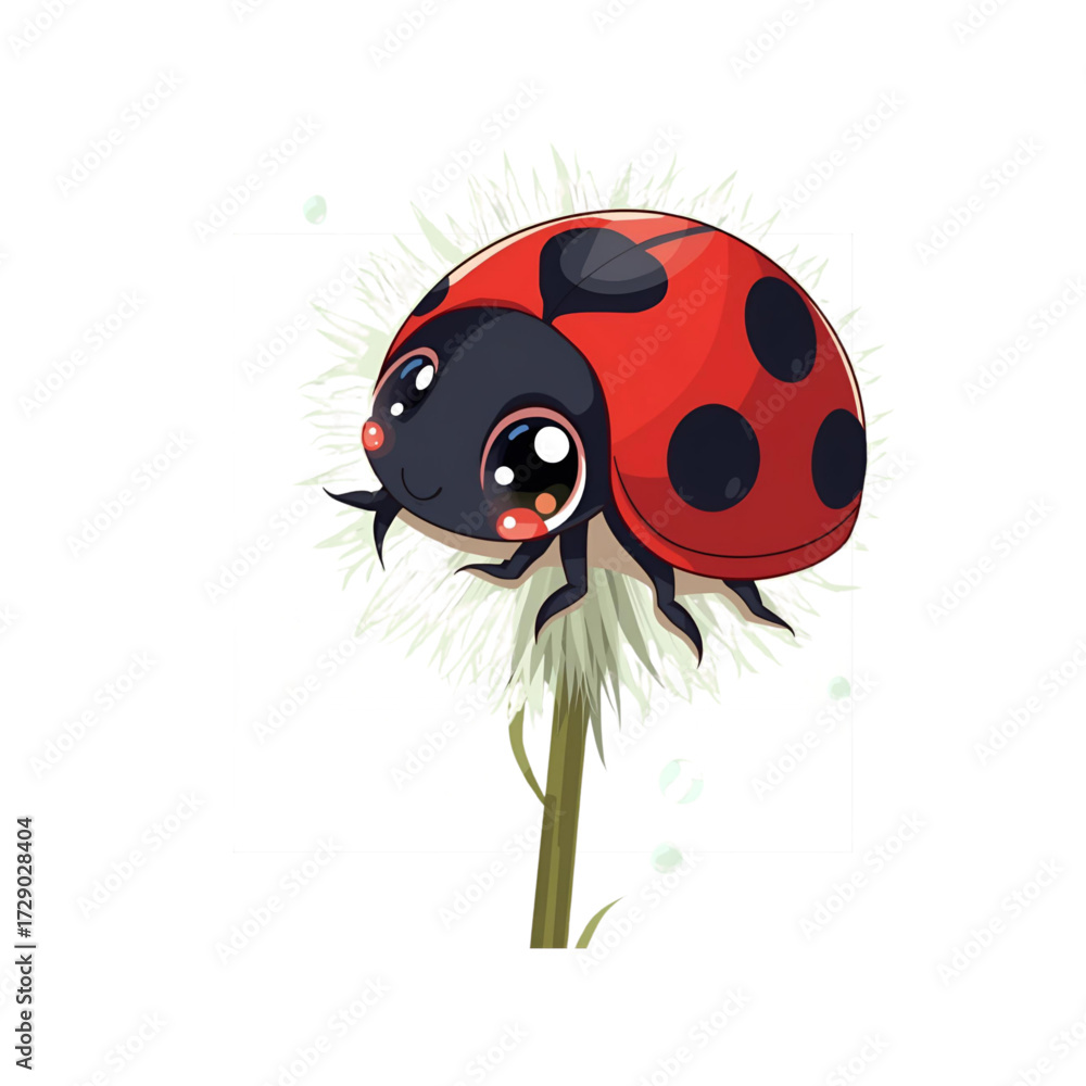 Fototapeta premium ladybird on white background