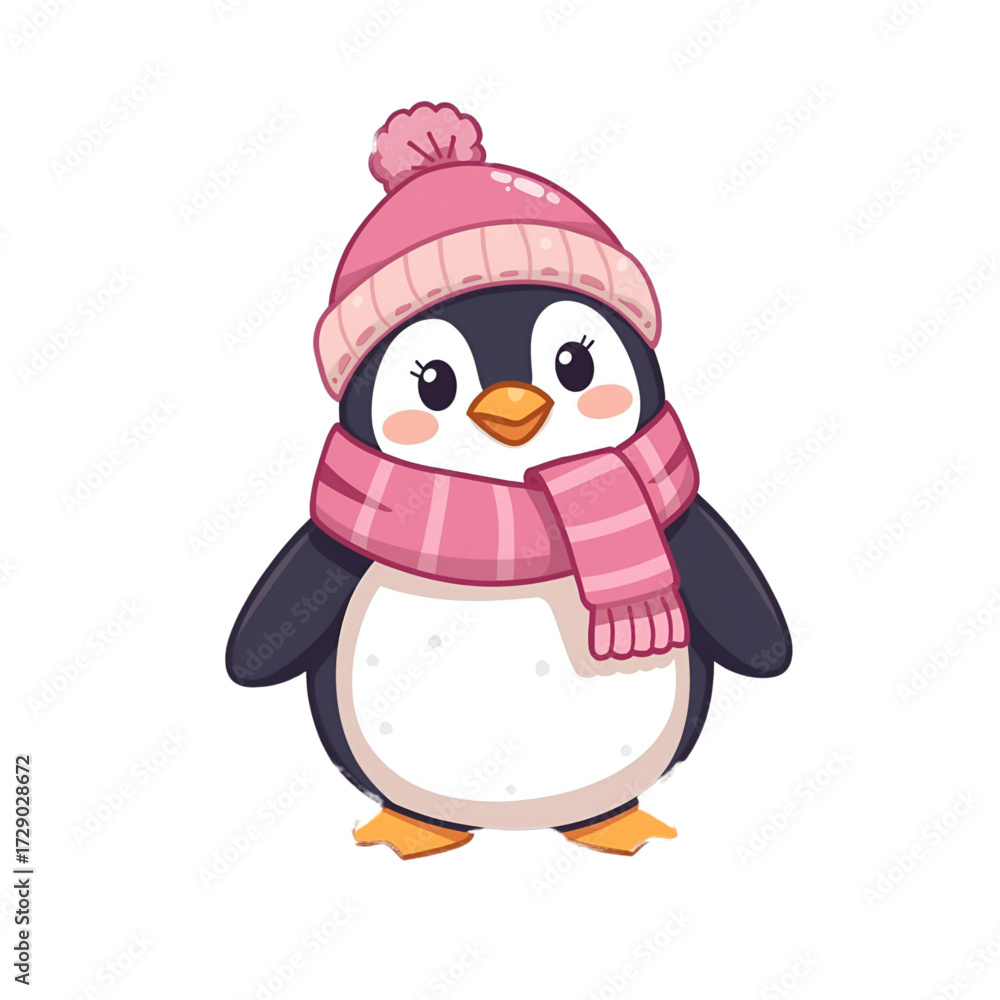 Obraz premium penguin in winter clothes