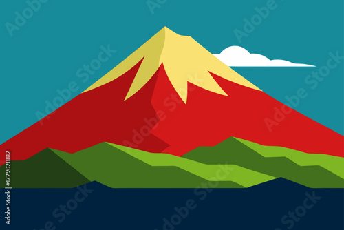 vector illustration of a mountain landscape