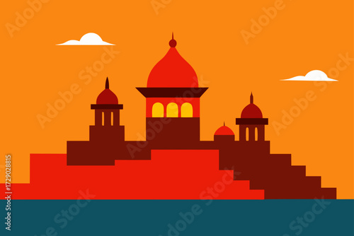 vector illustration of an old castle