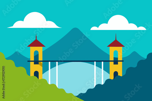 vector illustration of a village