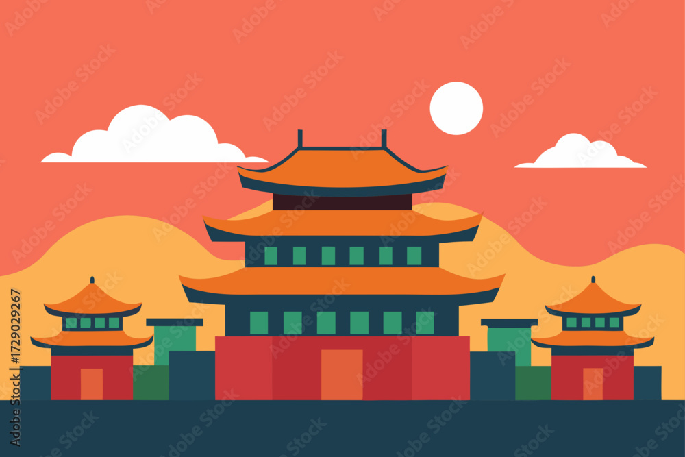 Fototapeta premium vector illustration of a temple