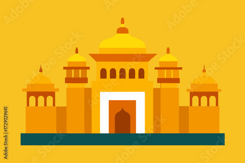 taj mahal vector icon