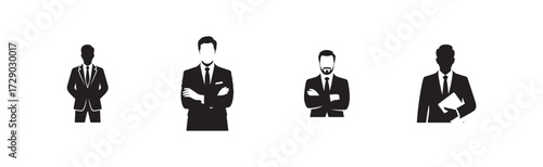 Businessman silhouette symbol, Business person icon, Vector illustration EPS 10.