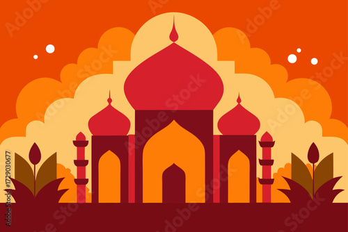 taj mahal vector illustration