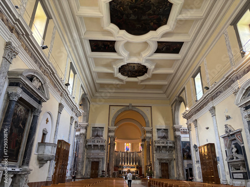 Interior of the Saint Francis Cathedral (Cattedrale di San Francesco), Duomo of Livorno, Italy.