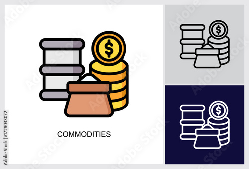Commodities icon Multi Style Vector Illustration 