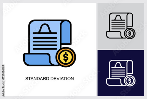 Standard Deviation icon Multi Style Vector Illustration 