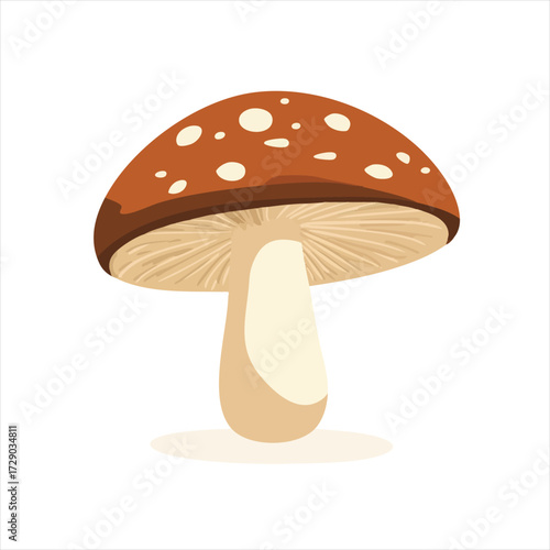 A vibrant, illustrated mushroom
