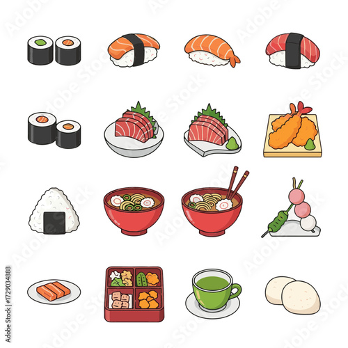 Assorted Japanese Food Pixel Art