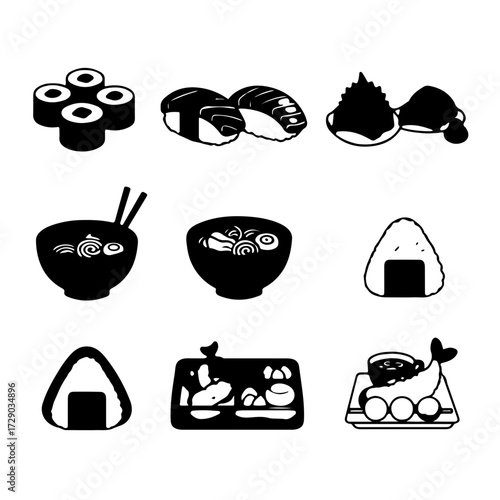 Delicious sushi platter illustration for restaurant marketing use