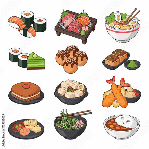 Great japanese food style in vector icon