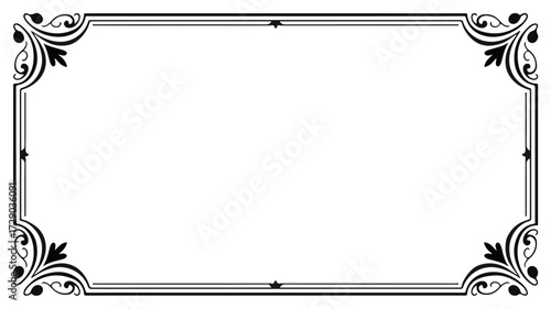 Elegant Vector Border Frame with Swirls for Invitations, Certificates, and Decorative Projects