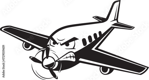 angry airplane vector illustration, for logo and element