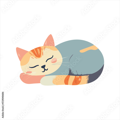 Cute cat sleeping peacefully