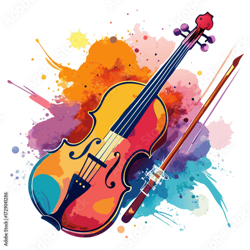 vector illustration of a violin