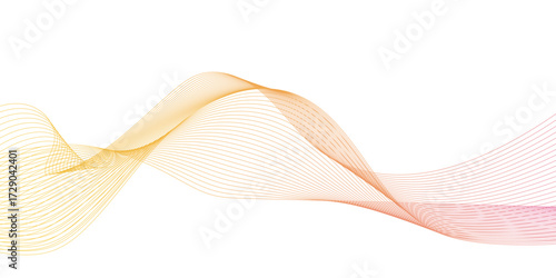 abstract orange wave line backdrop, modern stylish dynamic orange wave vector illustration, the orange or yellow wave line is very long and has a lot of detail, creating a dynamic and modern design.