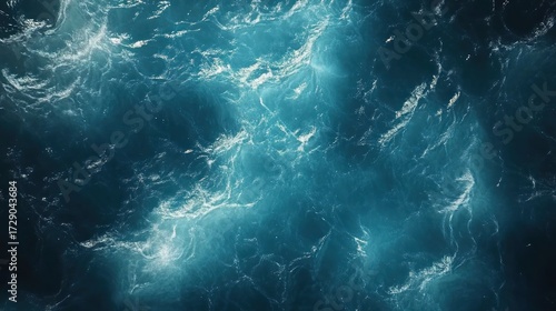 Wallpaper Mural High-angle view of turbulent ocean waves Torontodigital.ca