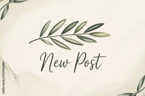 Announce your latest update with elegant botanical graphics, perfect for fresh content notifications and social media engagement.