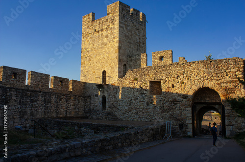 The medieval fortifications atop the castle of Kalemegdan, Belgrade, Serbia