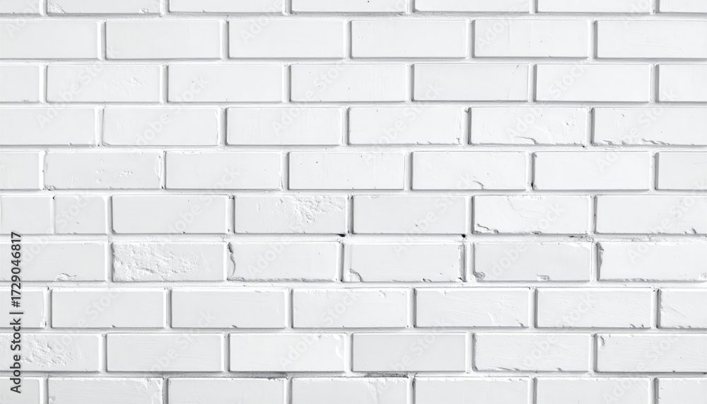 Naklejka premium White painted old brick Wall panoramic background