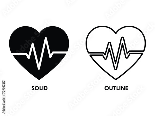 Dynamic heart pulse icons offer modern healthcare and wellness visual solutions