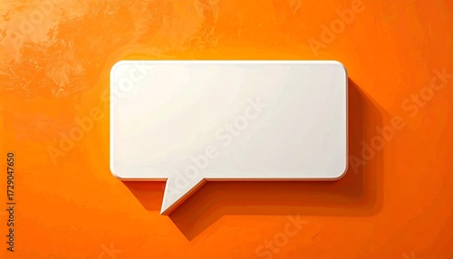 Blank speech bubble on an orange background