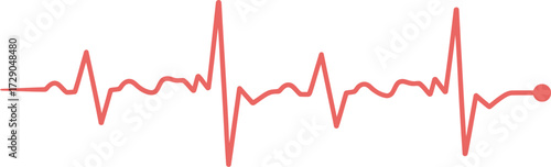 A vibrant red heartbeat EKG line on a clean white background, representing health and life.