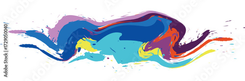 Vector watercolor abstract background, rainbow, hand painting on paper, texture isolated, white background, for text, banner, card, invitation, design for banner, logo, brand