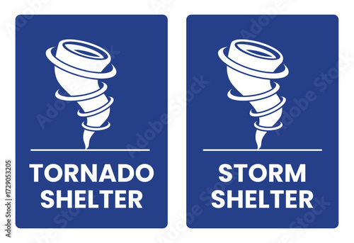  Tornado shelter and storm shelter sign,  Tornado shelter and storm shelter label, badge, icon, sticker, label, emblem, stamp, symbol, black, line, flat vector, isolated illustration.