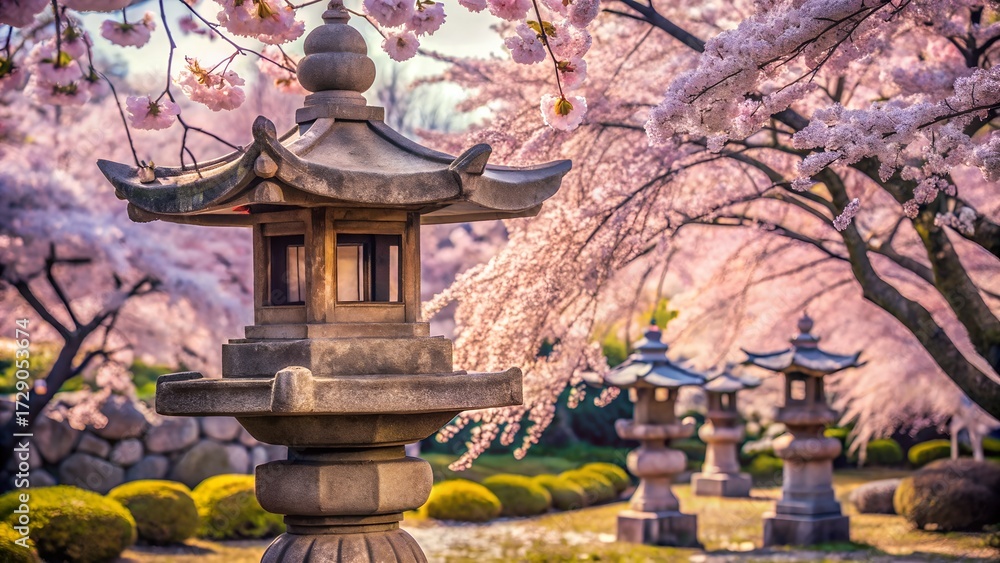 Obraz premium South Korea Cherry Blossoms in Spring, Beautiful Cherry Blossom Scenes of South Korea