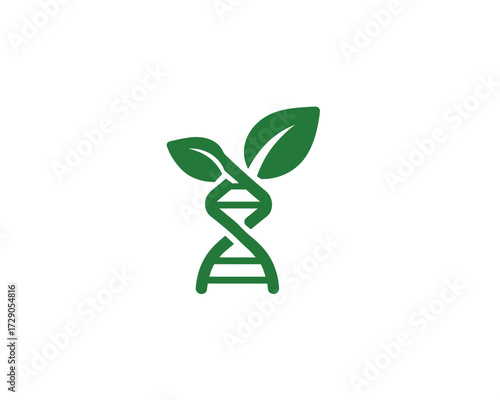 A green graphic combines a DNA strand with leaves, symbolizing nature, science, and health
