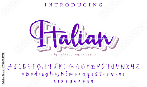 Italian - Elegant 3D Script Font with Handwritten Style for Modern Typography and Branding